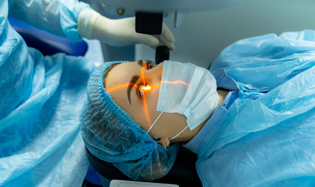 A Patient Is Doing ICL Eye Surgery