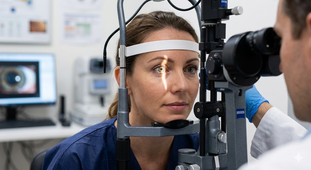 A Patient Undergoing ICL Eyes Assessment